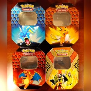 4 Empty Pokemon Collector's Tins